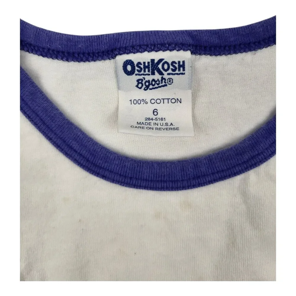 Vintage 90s OshKosh Action Sports Tank Top Kids Sz 6 Made In USA